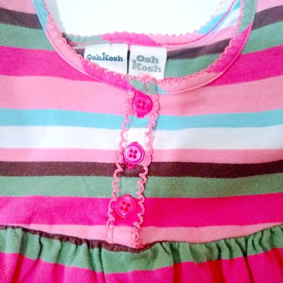 OSHKOSH PINK STRIPED MATCHING SET AND SHOES BUNDLE 6M - Picture 3 of 16